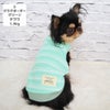 チワワ1.9kg(首19/胴29.5/丈21.5cm)のウメちゃんはグラデボーダーグリーンのSを着用