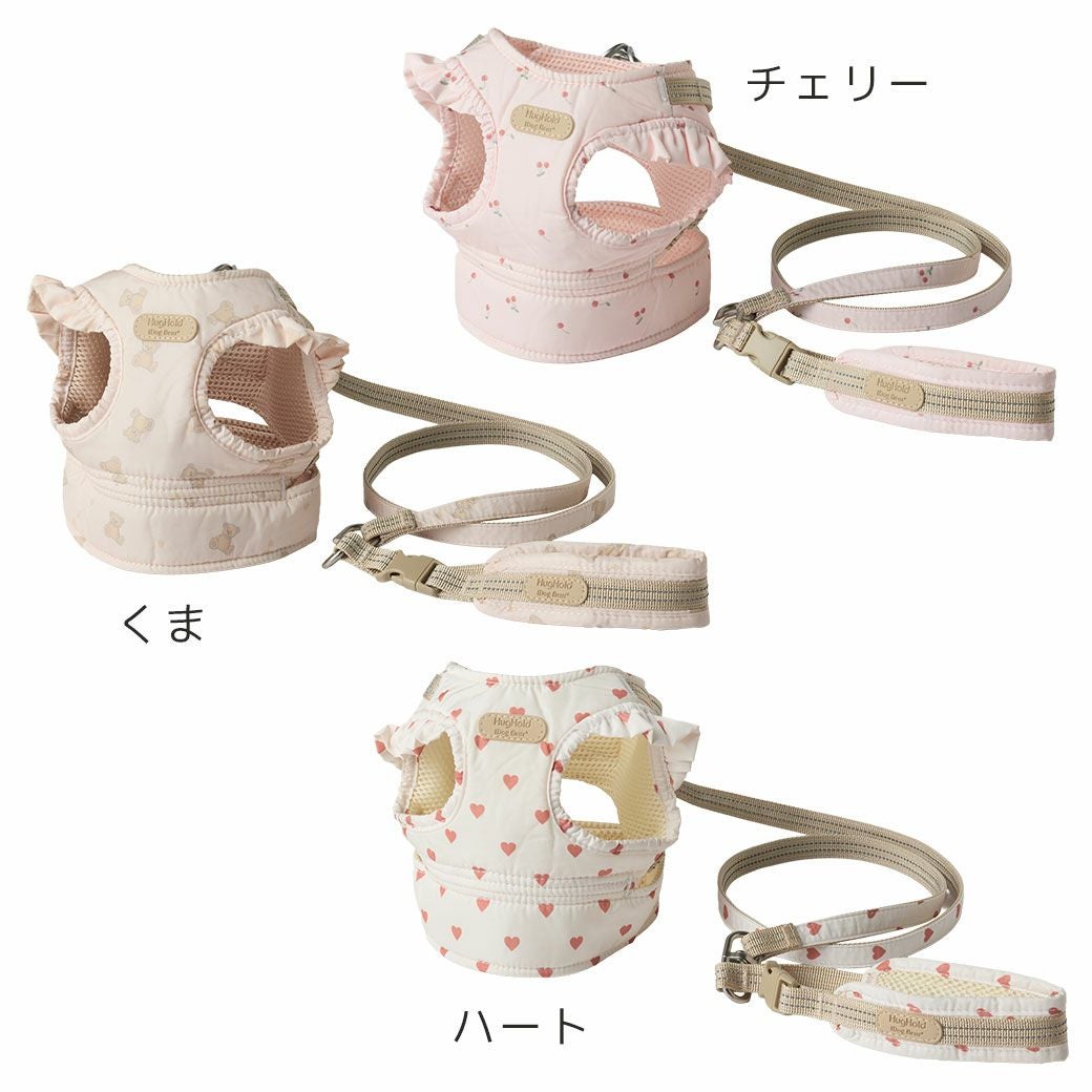 iDog fleur HugHold犬用コンフォートハーネス リード付き 撥水 防汚