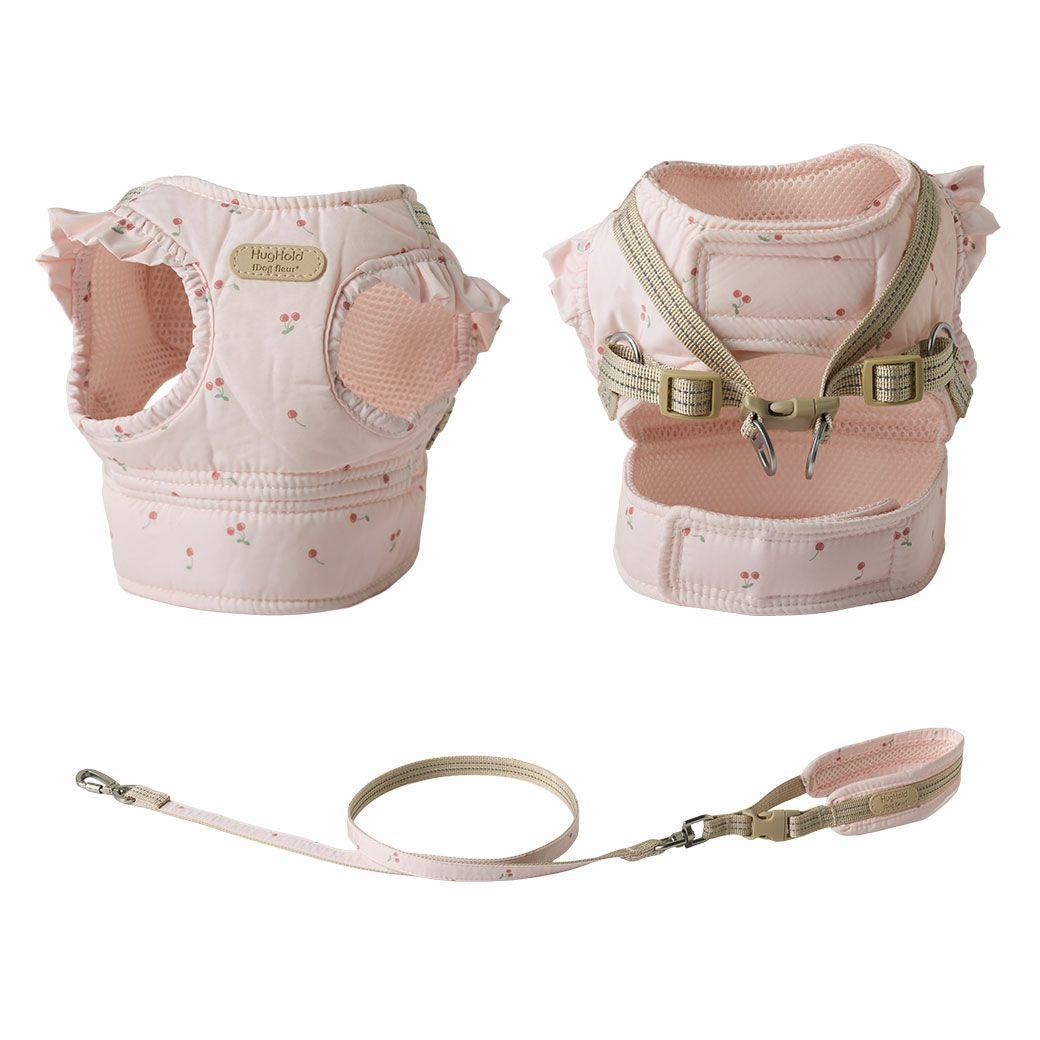 限定色ピンクベージュ✳︎ and hug.✳︎犬ハーネス＆多機能リード iDog fleur HugHold犬用コンフォートハーネス リード付き 撥水 防汚