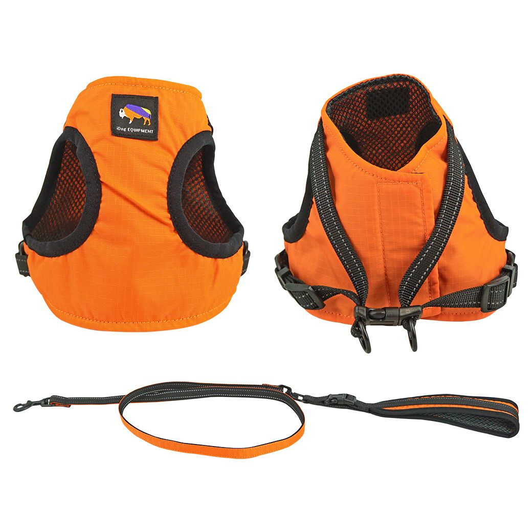 EGDE MOTION ハーネス&ジョック L-XL セット Orange iDog SHIELD COAT 犬用コンフォートハーネス リード付き IDOG