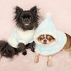 チワワ2.1kg(首19.5/胴30.5/丈22cm)の玉青ちゃん、チワワ1.7kg(首19/胴28.5/丈21cm)の小桃ちゃんはBブルーセットのSを着用