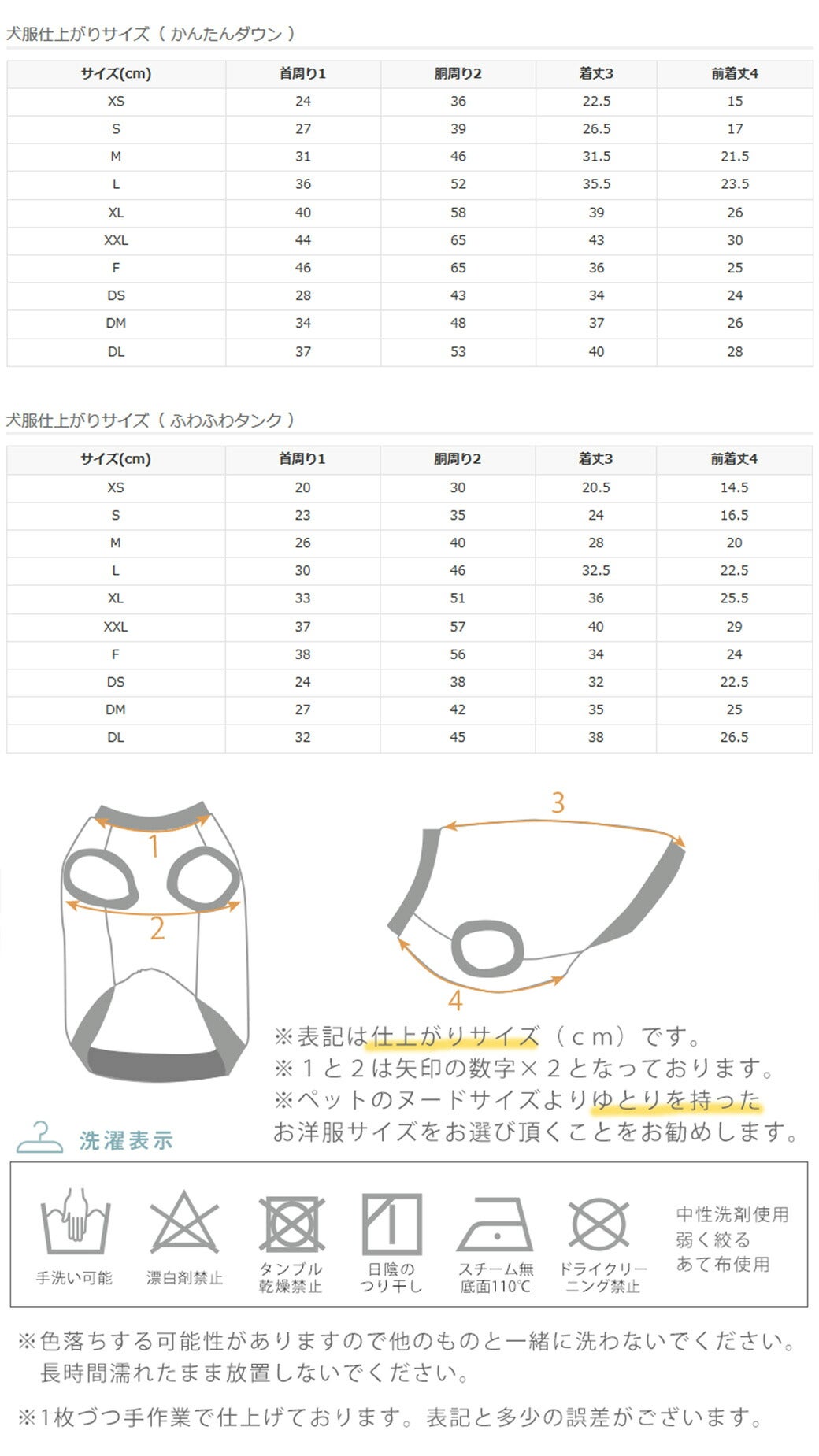 お洋服サイズ