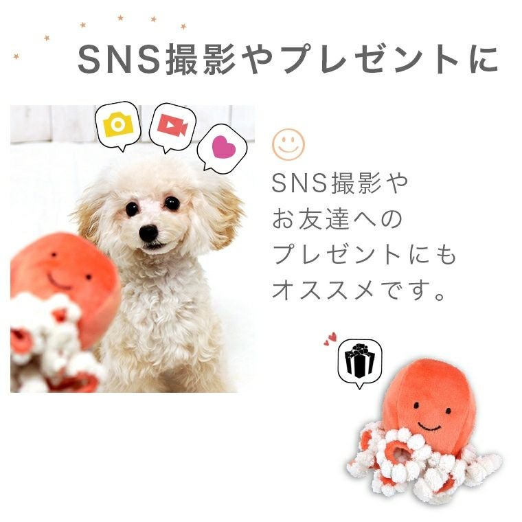 iDog＆iCat本店】IDOG&ICAT にょろにょろタコさん 鳴き笛入り アイ