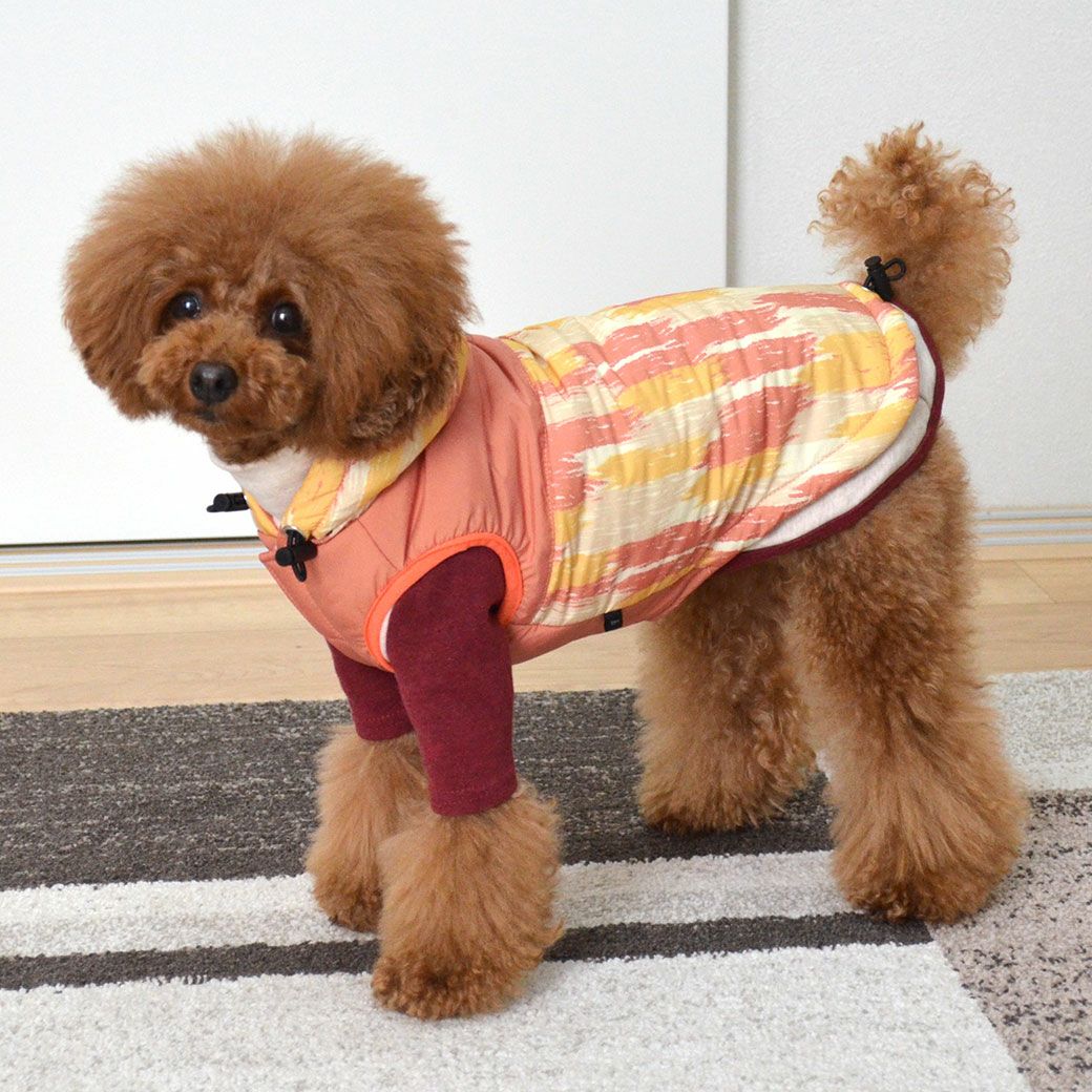 トイプー3.4kg(首20/胴35/丈30cm)のここはちゃんはブラッシュサーモンのDSを着用