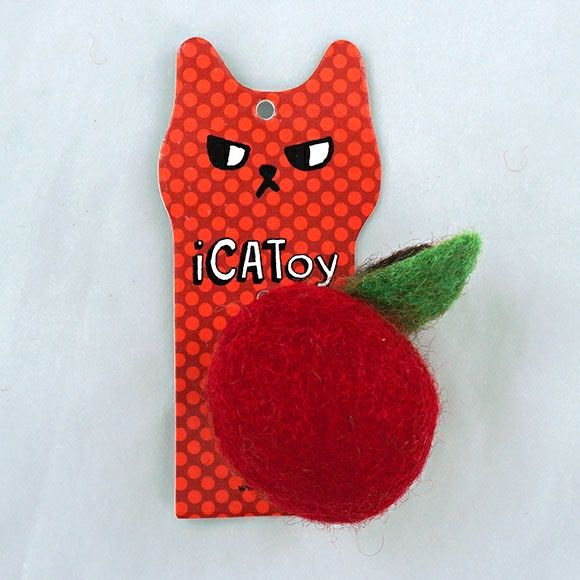 iDog＆iCat本店】iCaTOY コロコロフェルトTOY りんご -犬猫ペット用品
