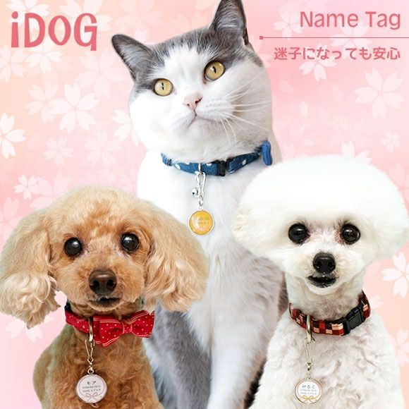 iDog＆iCat本店】iDog&iCat ネームタグ【迷子札】花結び-犬猫ペット