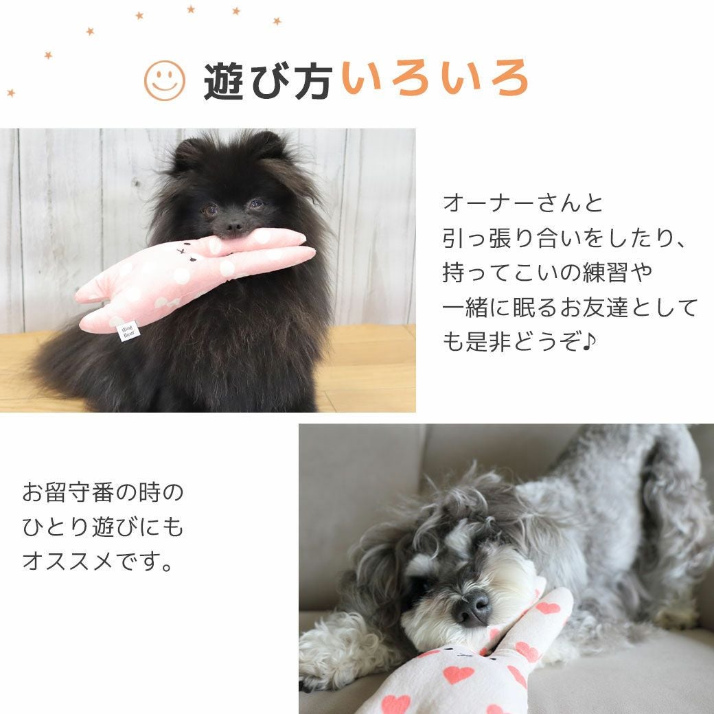引っ張り合いや持ってこいで遊べる