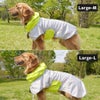柴犬10.9kg(首42/胴58/丈43cm)のかんたくんはカーキのLarge-Sを着用