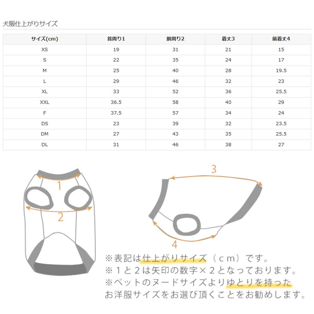 サイズ表