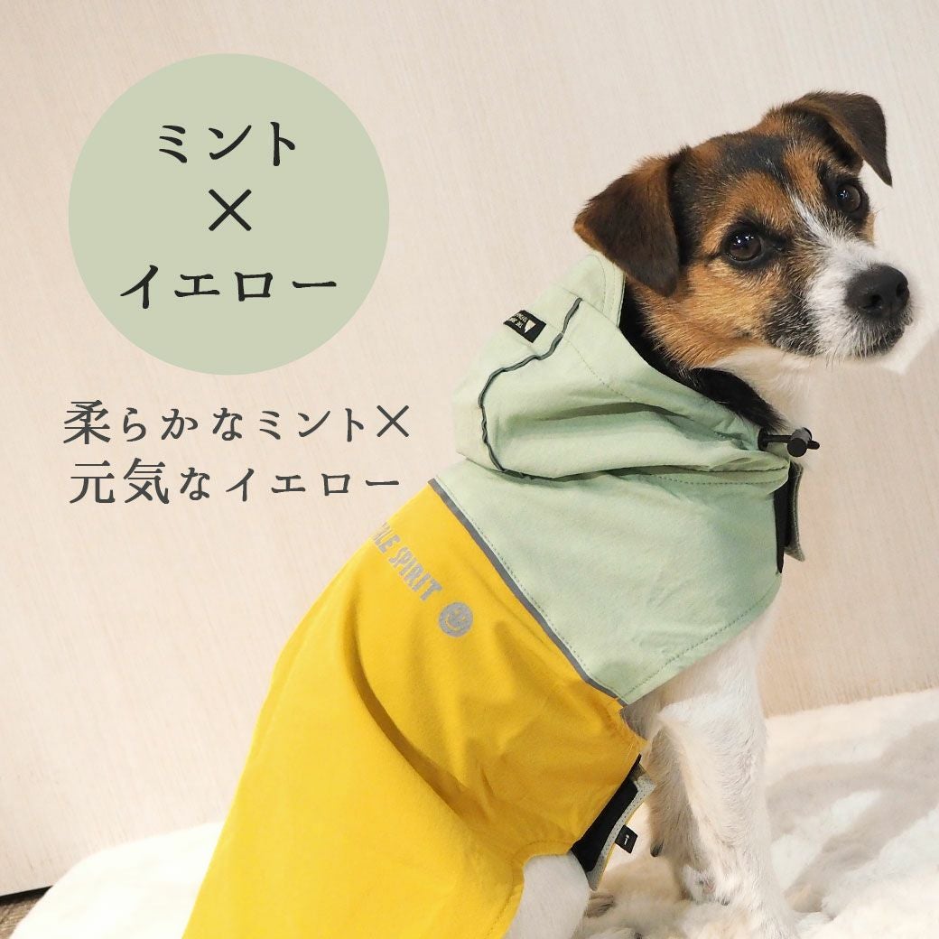 iDog SHIELD COAT バイカラーストレッチイージーレインコート-犬猫