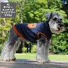 ミニチュアシュナウザー8.0kg(首30/胴48/丈37cm)のマハロくんはネイビーのXLを着用