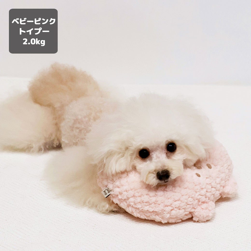 トイプー2.0kg(首18/胴30/丈22cm)のメリナちゃんはベビーピンクを使用