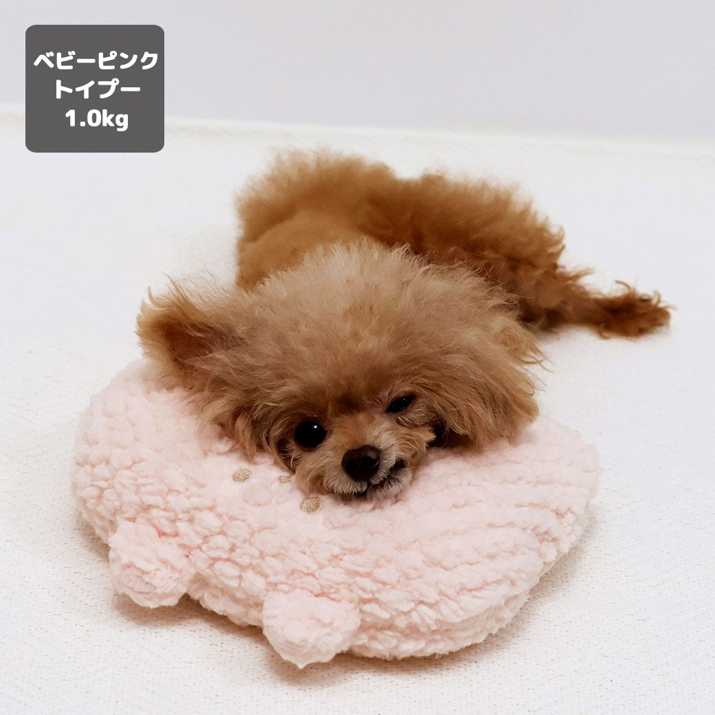 トイプー1.0kg(首14/胴25/丈17cm)のミーナちゃんはベビーピンクを使用