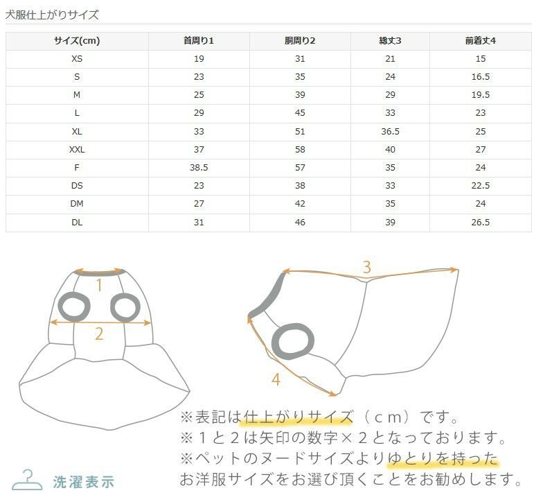 サイズ表
