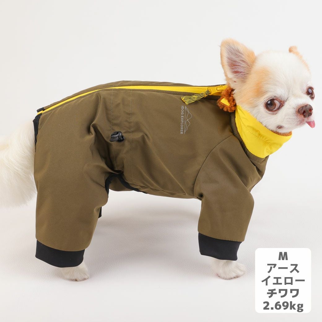 チワワ2.69kg(首21/胴34/丈25cm)の涼央くんはアースイエローのMを着用