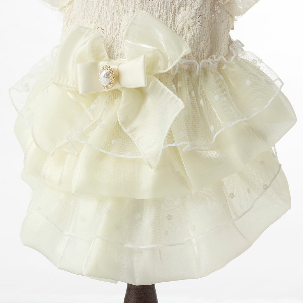 iDogウェディング風レースワンピ