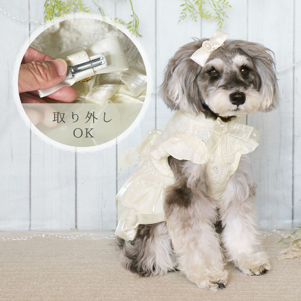 iDogウェディング風レースワンピ