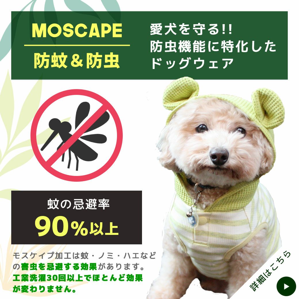 愛犬を守る！防虫機能に特化したmoscape加工のドッグウェア