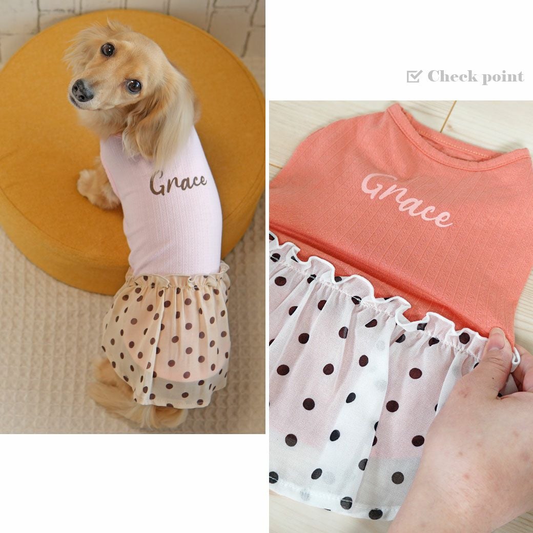 iDog シフォンドットスカートワンピ iDog fleur アイドッグ-犬猫ペット