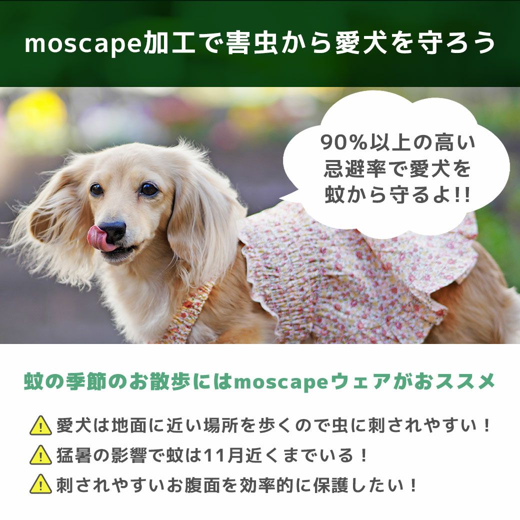 iDog MOSCAPE ギャザーフリルワンピ iDog fleur 防蚊 アイドッグ-犬猫