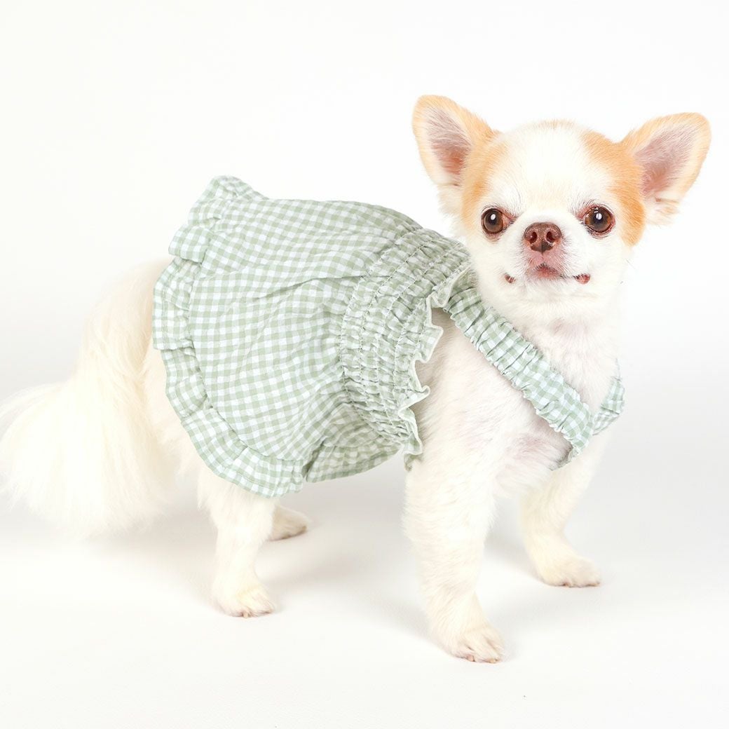 iDog MOSCAPE ギャザーフリルワンピ iDog fleur 防蚊 アイドッグ-犬猫