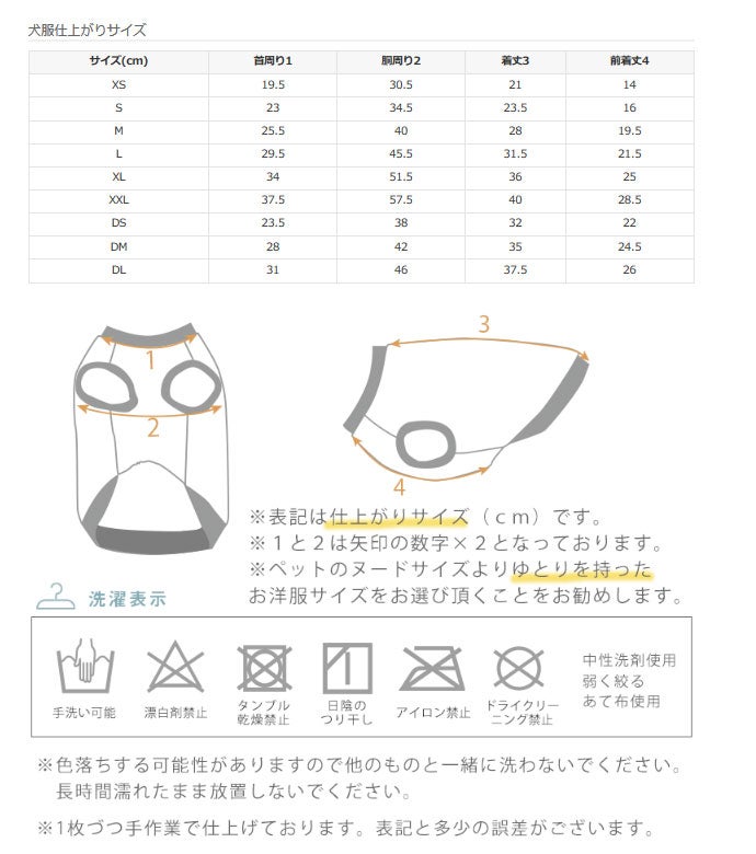 サイズ表