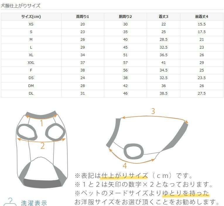 サイズ表