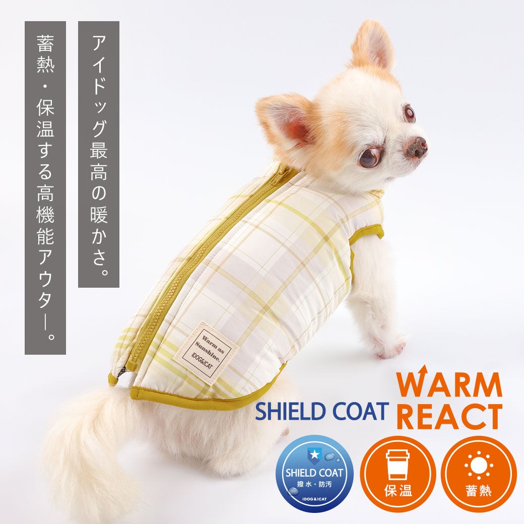 iDog背中開きウォームベスト蓄熱保温撥水防汚WARMREACTSHIELDCOATアイドッグ