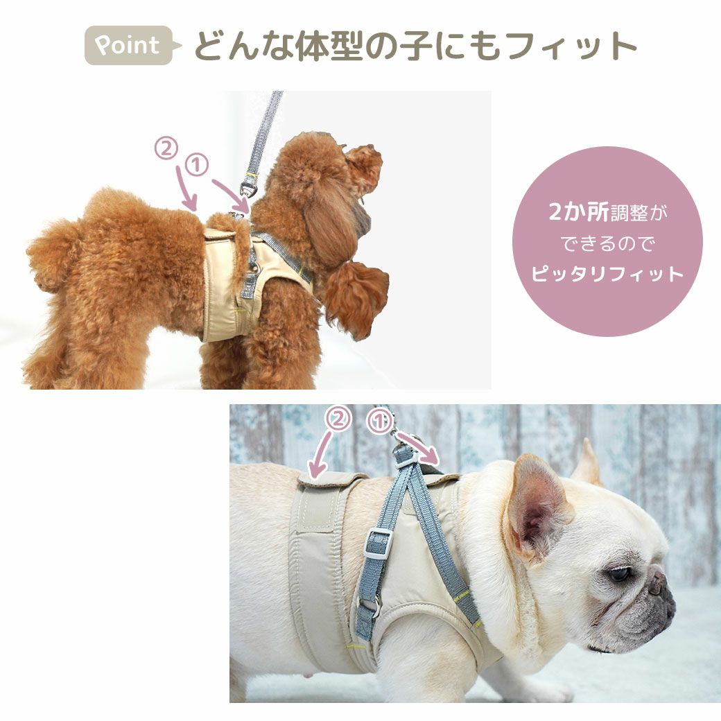 iDog HugHold 犬用コンフォートハーネス リード付き 撥水 アイドッグ