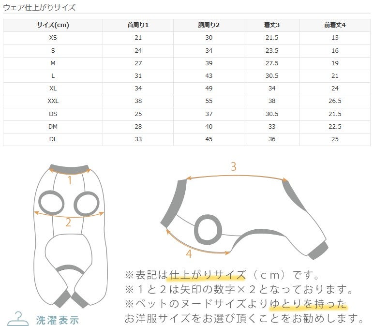 サイズ表