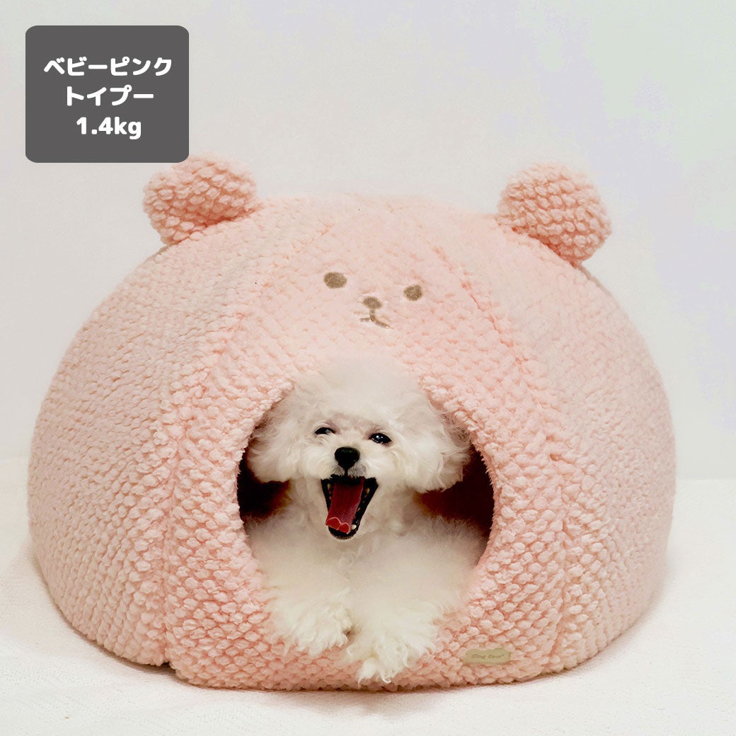 トイプー1.4kg(首18/胴29/丈18cm)のマユリちゃんはベビーピンクを使用