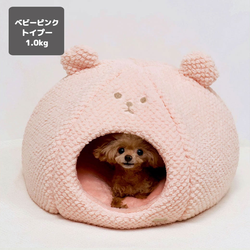 トイプー1.0kg(首14/胴25/丈17cm)のミーナちゃんはベビーピンクを使用