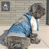 シーズー5.7kg(首27/胴39/丈35cm)のつぶくんは藍色のLを着用