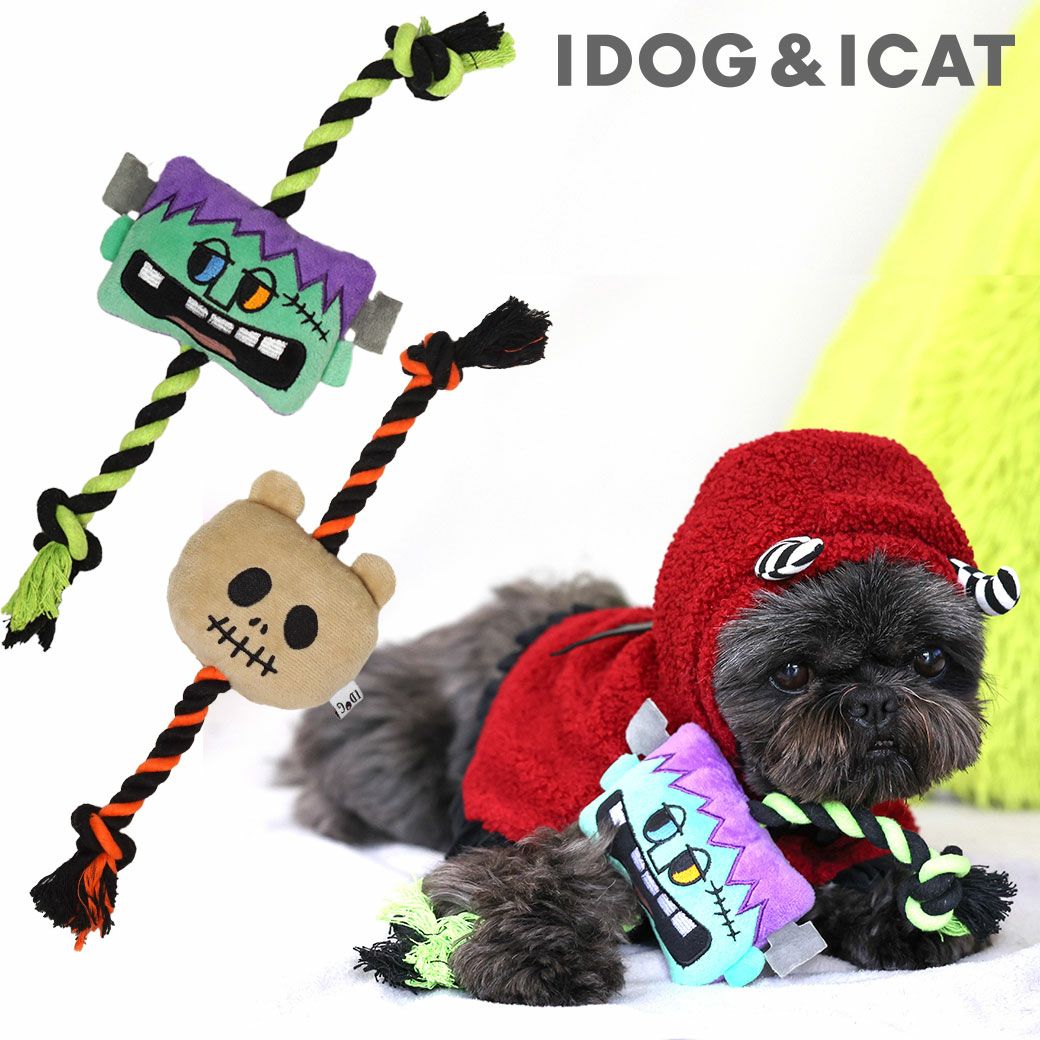 iDog Monster ロープトイ スマイルモンスター 鳴き笛入り アイドッグ