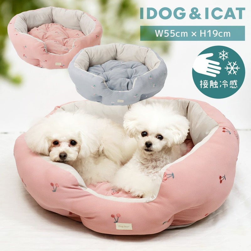 iDogfleurチェリーのラウンドベッド接触冷感抗菌防臭