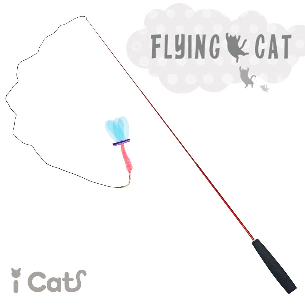 【猫おもちゃ】iCatFLYINGCAT釣りざお猫じゃらしカシャカシャとんぼ