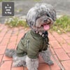 MIX5.1kg(首25/胴43/丈32cm)のごまくんはカーキのLを着用