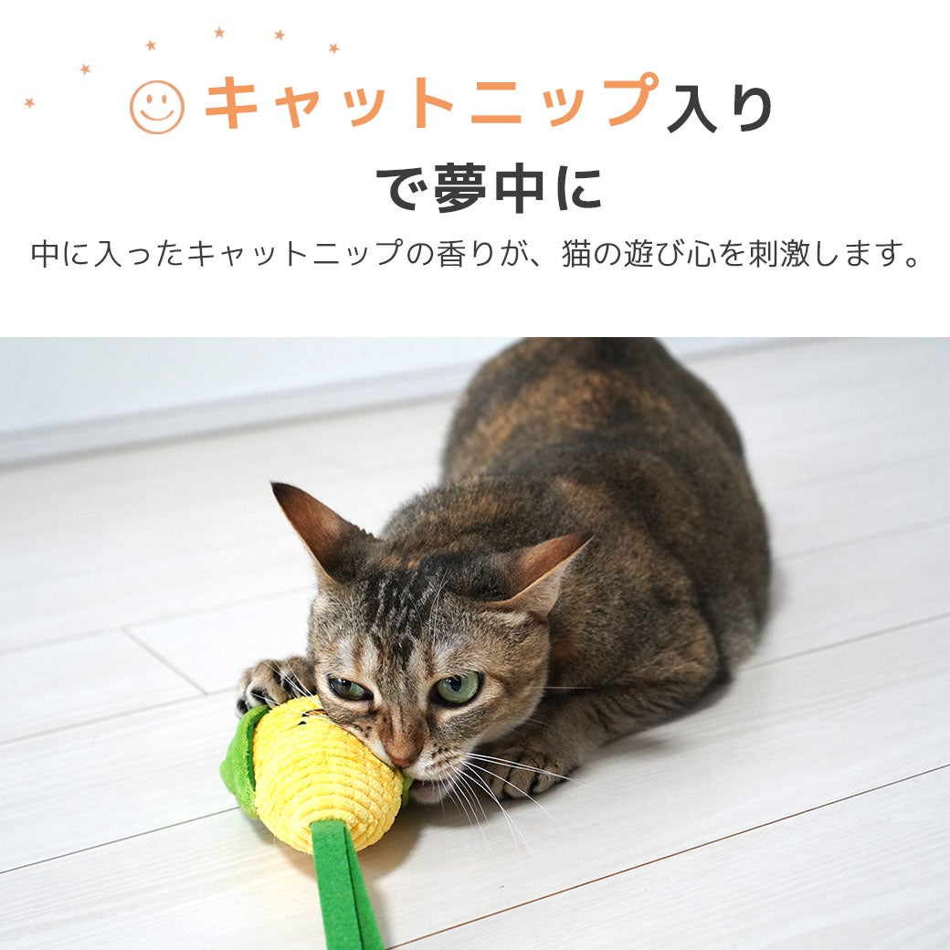 中に入ったキャットニップの香りが、猫の遊び心を刺激